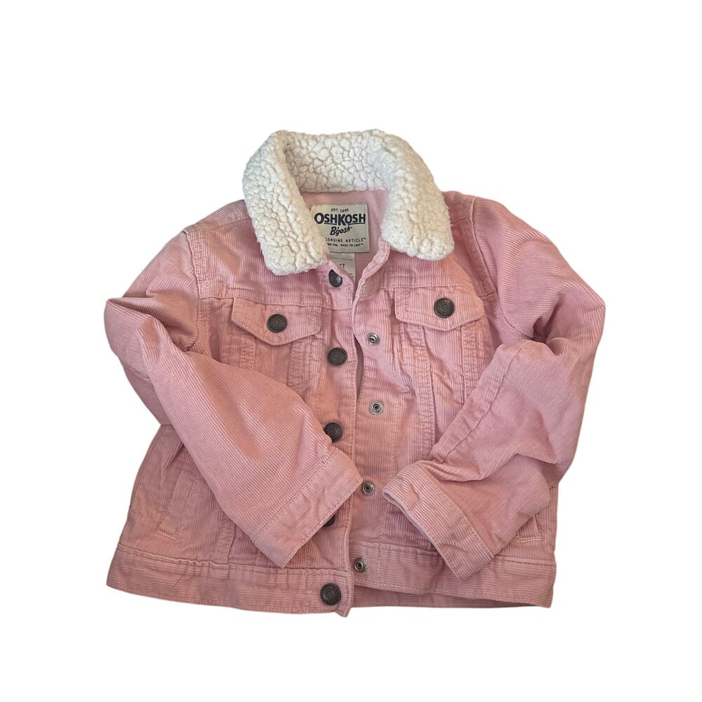 OSHKOSHBGOSH JACKET fleece lined pink corduroy trucker jacket